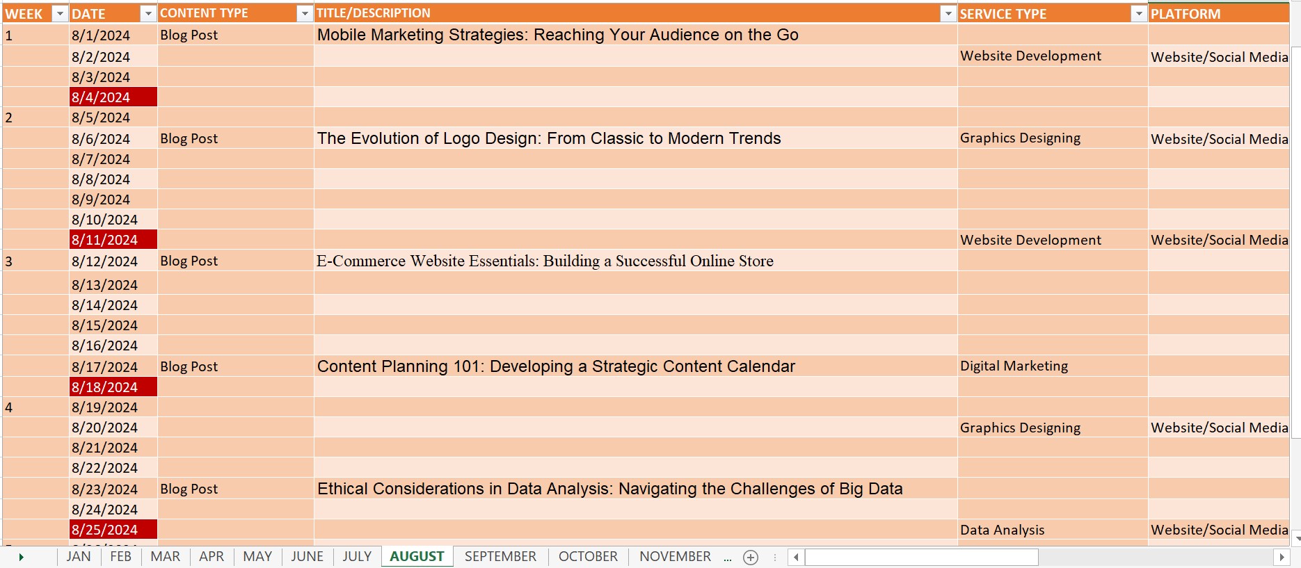 content calendar Oparawhite Global content calendar Oparawhite Global